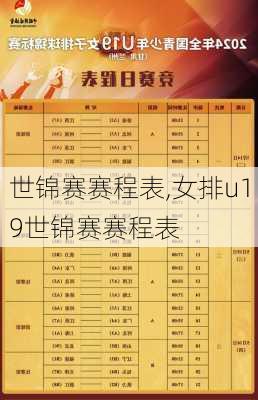 世锦赛赛程表,女排u19世锦赛赛程表