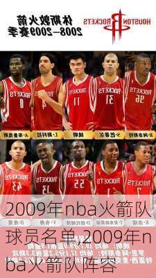 2009年nba火箭队球员名单,2009年nba火箭队阵容