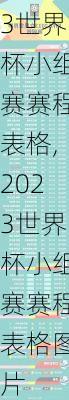 2023世界杯小组赛赛程表格,2023世界杯小组赛赛程表格图片
