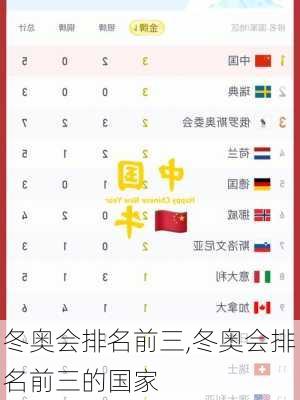 冬奥会排名前三,冬奥会排名前三的国家