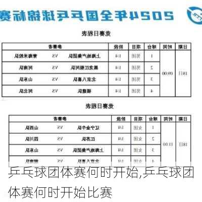 乒乓球团体赛何时开始,乒乓球团体赛何时开始比赛