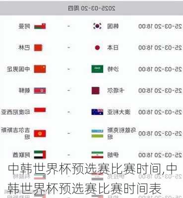 中韩世界杯预选赛比赛时间,中韩世界杯预选赛比赛时间表