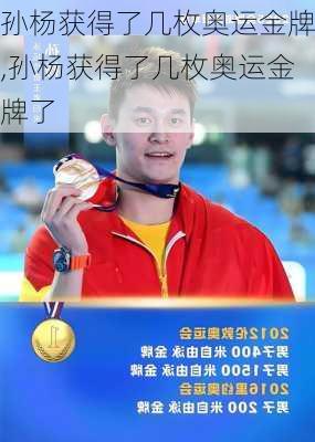孙杨获得了几枚奥运金牌,孙杨获得了几枚奥运金牌了