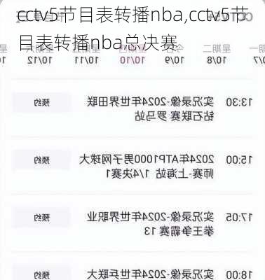 cctv5节目表转播nba,cctv5节目表转播nba总决赛