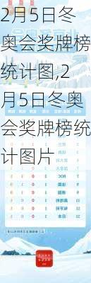2月5日冬奥会奖牌榜统计图,2月5日冬奥会奖牌榜统计图片