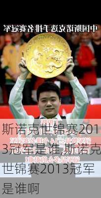 斯诺克世锦赛2013冠军是谁,斯诺克世锦赛2013冠军是谁啊