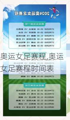 奥运女足赛程,奥运女足赛程时间表
