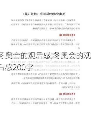 冬奥会的观后感,冬奥会的观后感200字