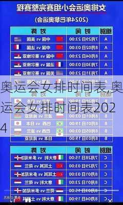 奥运会女排时间表,奥运会女排时间表2024