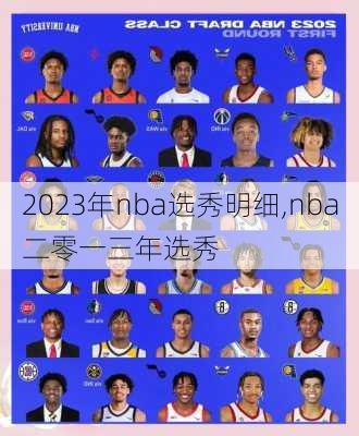 2023年nba选秀明细,nba二零一三年选秀
