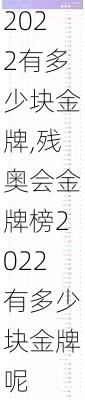 残奥会金牌榜2022有多少块金牌,残奥会金牌榜2022有多少块金牌呢