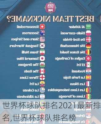 世界杯球队排名2021最新排名,世界杯球队排名榜