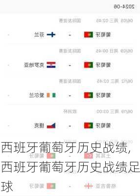 西班牙葡萄牙历史战绩,西班牙葡萄牙历史战绩足球