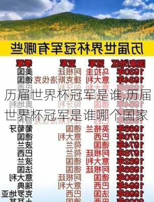 历届世界杯冠军是谁,历届世界杯冠军是谁哪个国家