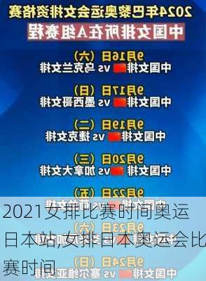2021女排比赛时间奥运日本站,女排日本奥运会比赛时间