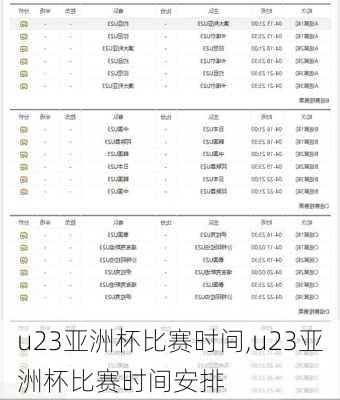 u23亚洲杯比赛时间,u23亚洲杯比赛时间安排
