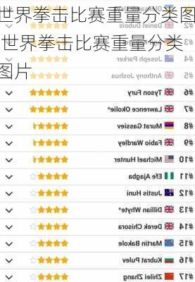 世界拳击比赛重量分类图,世界拳击比赛重量分类图片