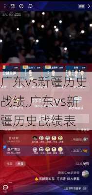 广东vs新疆历史战绩,广东vs新疆历史战绩表