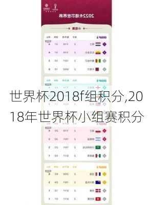 世界杯2018f组积分,2018年世界杯小组赛积分