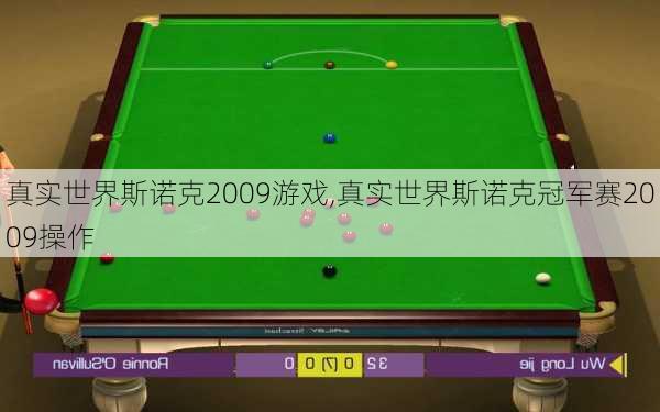 真实世界斯诺克2009游戏,真实世界斯诺克冠军赛2009操作