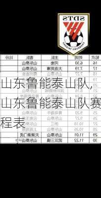 山东鲁能泰山队,山东鲁能泰山队赛程表