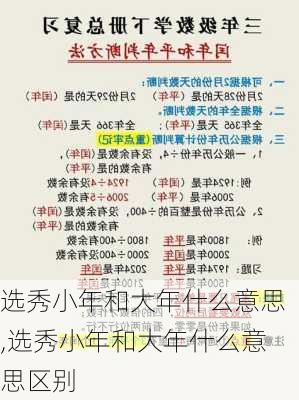选秀小年和大年什么意思,选秀小年和大年什么意思区别