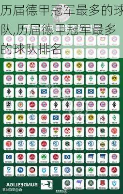 历届德甲冠军最多的球队,历届德甲冠军最多的球队排名