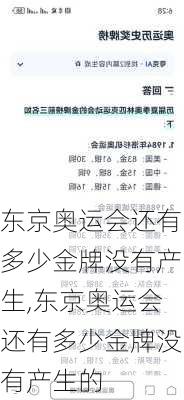东京奥运会还有多少金牌没有产生,东京奥运会还有多少金牌没有产生的