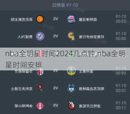nba全明星时间2024几点钟,nba全明星时间安排