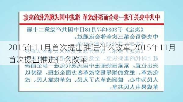 2015年11月首次提出推进什么改革,2015年11月首次提出推进什么改革