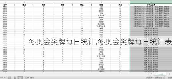 冬奥会奖牌每日统计,冬奥会奖牌每日统计表