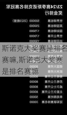 斯诺克大奖赛是排名赛嘛,斯诺克大奖赛是排名赛嘛