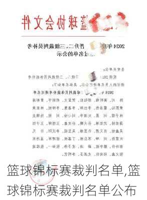 篮球锦标赛裁判名单,篮球锦标赛裁判名单公布