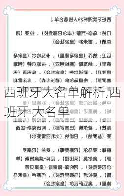 西班牙大名单解析,西班牙 大名单