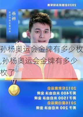 孙杨奥运会金牌有多少枚,孙杨奥运会金牌有多少枚了
