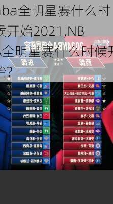 nba全明星赛什么时候开始2021,NBA全明星赛什么时候开始?