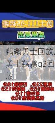 鹈鹕勇士回放,勇士鹈鹕g3回放