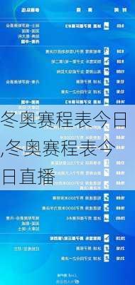 冬奥赛程表今日,冬奥赛程表今日直播
