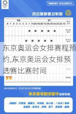 东京奥运会女排赛程预约,东京奥运会女排预选赛比赛时间