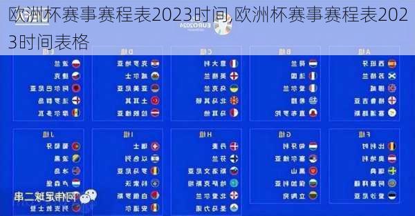 欧洲杯赛事赛程表2023时间,欧洲杯赛事赛程表2023时间表格