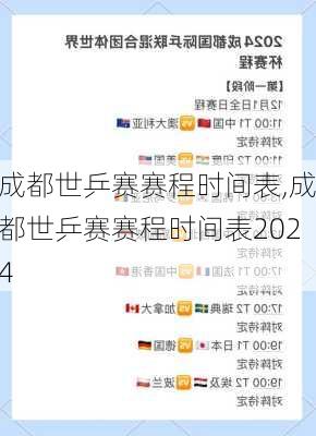 成都世乒赛赛程时间表,成都世乒赛赛程时间表2024
