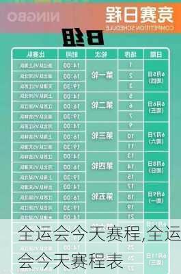 全运会今天赛程,全运会今天赛程表