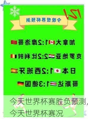 今天世界杯赛胜负预测,今天世界杯赛况
