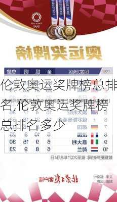伦敦奥运奖牌榜总排名,伦敦奥运奖牌榜总排名多少