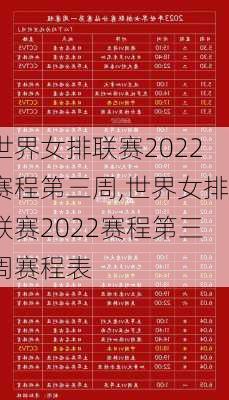 世界女排联赛2022赛程第三周,世界女排联赛2022赛程第三周赛程表
