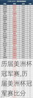历届美洲杯冠军赛,历届美洲杯冠军赛比分