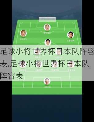 足球小将世界杯日本队阵容表,足球小将世界杯日本队阵容表