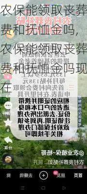 农保能领取丧葬费和抚恤金吗,农保能领取丧葬费和抚恤金吗现在