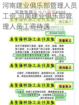 河南建业俱乐部管理人员工资,河南建业俱乐部管理人员工资待遇