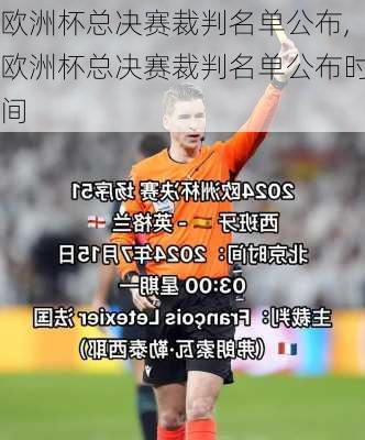 欧洲杯总决赛裁判名单公布,欧洲杯总决赛裁判名单公布时间
